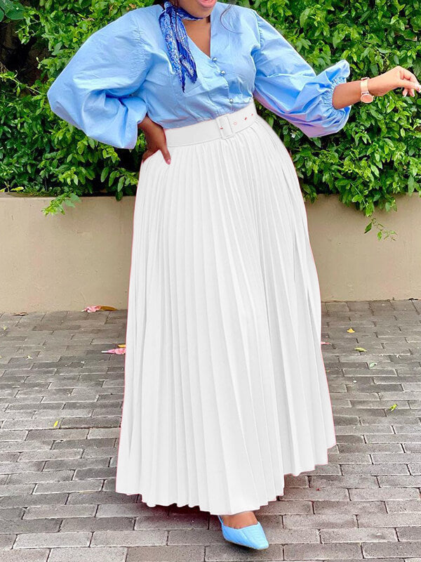 Beautiedoll Belted Pleated Skirt