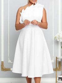 Beautiedoll Solid Ruched Sleeveless Dress