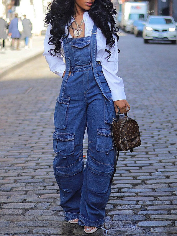 Beautiedoll Cargo Denim Overalls