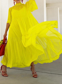 Solid Chiffon Maxi Dress