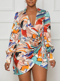 Printed Tied Shirt Dress