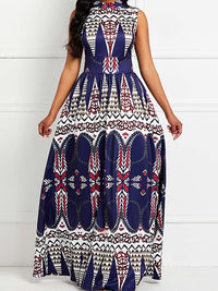 Beautiedoll Printed Sleeveless Maxi Dress