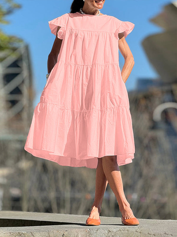 Beautiedoll Solid Ruffle Dress