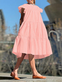 Beautiedoll Solid Ruffle Dress