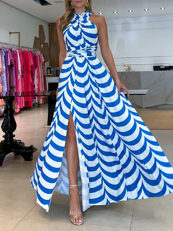 Printed Halter Maxi Dress