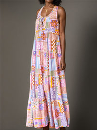 Printed Sleeveless Maxi Dress