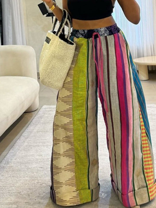 Beautiedoll Printed Wide-Leg Pants