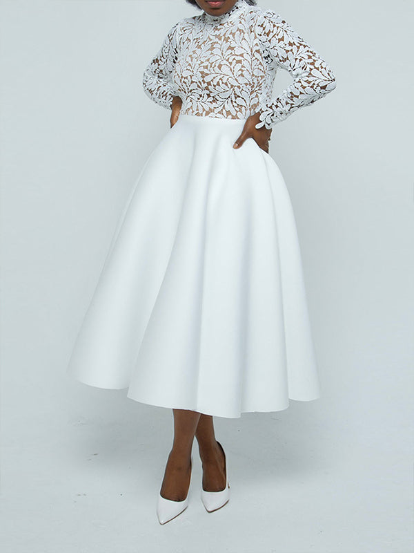 Beautiedoll Lace Combo Midi Dress