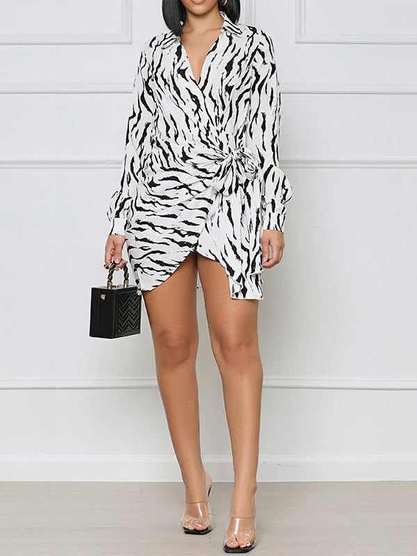 Printed Tied Shirt Dress