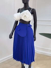 Belted Pleated Skirt