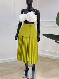 Beautiedoll Belted Pleated Skirt