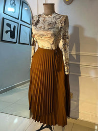 Asymmetric Pleated Skirt