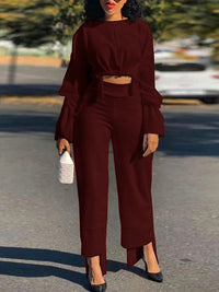 Solid Top & Pants Set