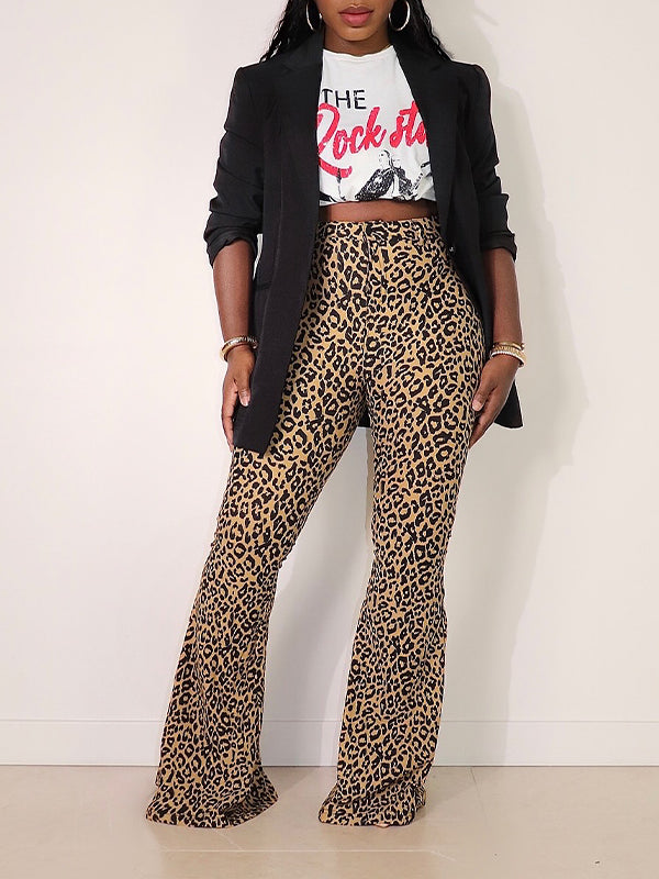 Leopard Flared Pants