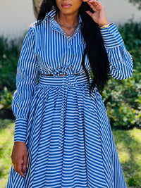 Stripe Shirt & Skirt Set