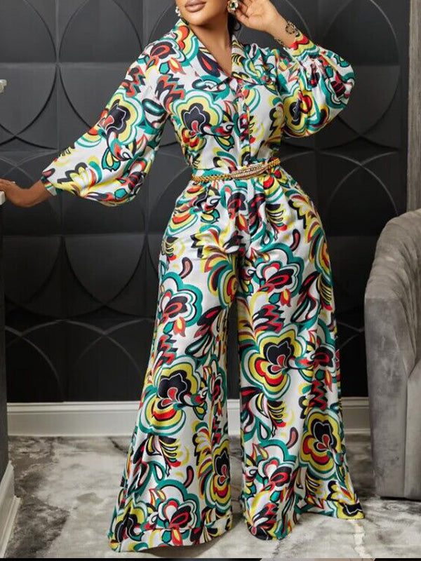 Printed Wide-Leg Jumpsuit