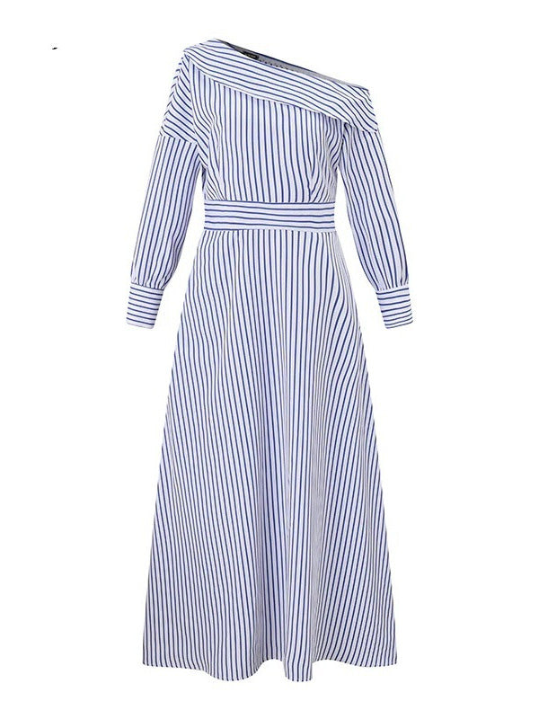 Stripe Boat-Neck Dress