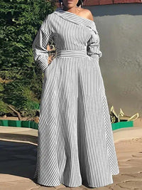 Stripe Boat-Neck Dress