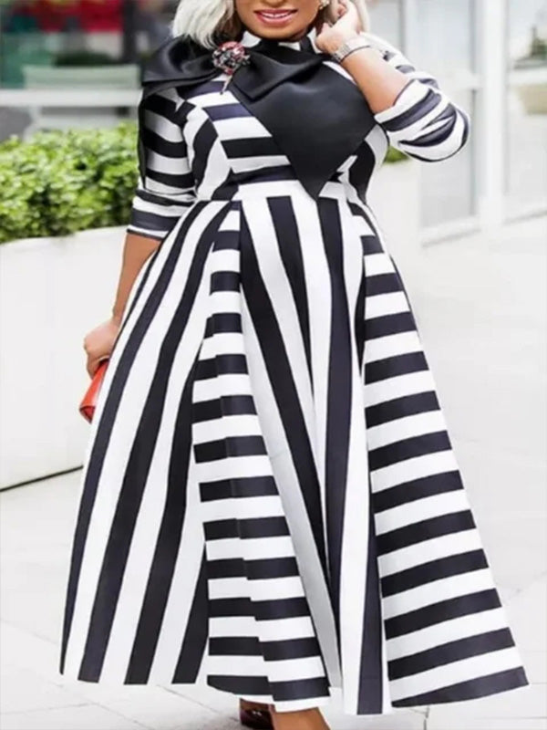 Bowknot Stripe Dress