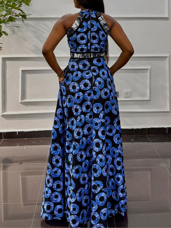 Printed Sleeveless Maxi Dress