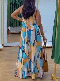 Printed Sleeveless Maxi Dress