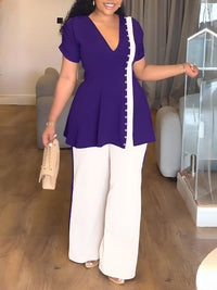 V-Neck Tunic Top & Pants Set