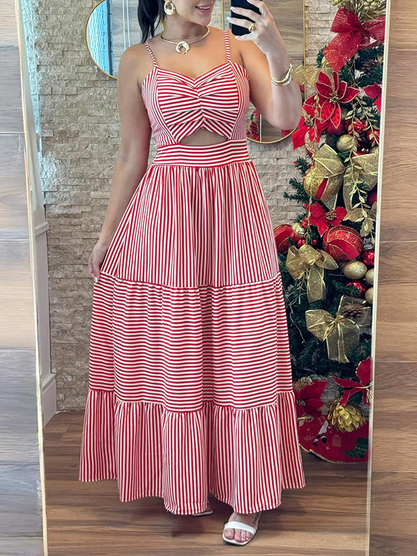 Stripe Cutout Cami Dress