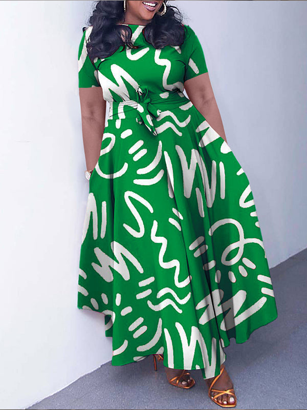 Printed Tied Maxi Dress