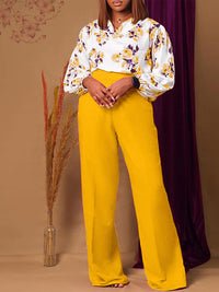 Floral Blouse & Pants Set