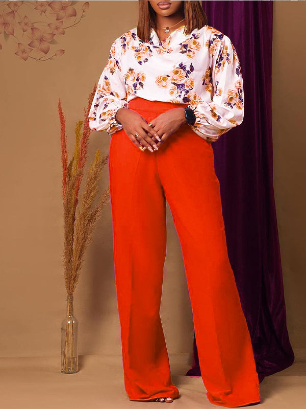 Floral Blouse & Pants Set