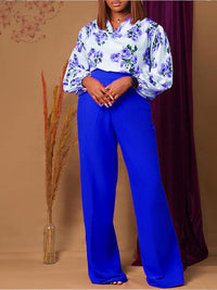 Floral Blouse & Pants Set