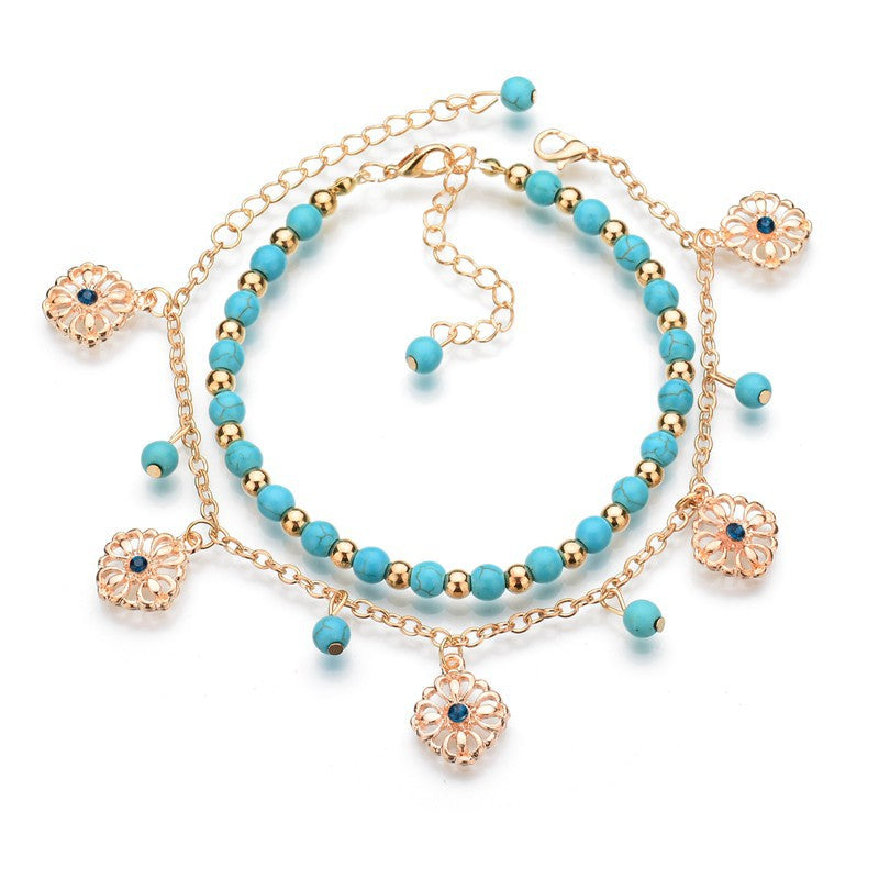 Turquoise Anklet Set