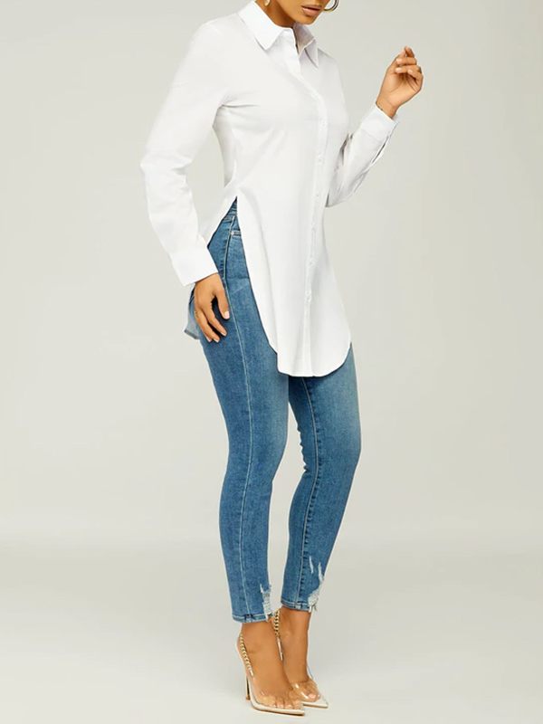 Beautiedoll White Side-Slit Shirt