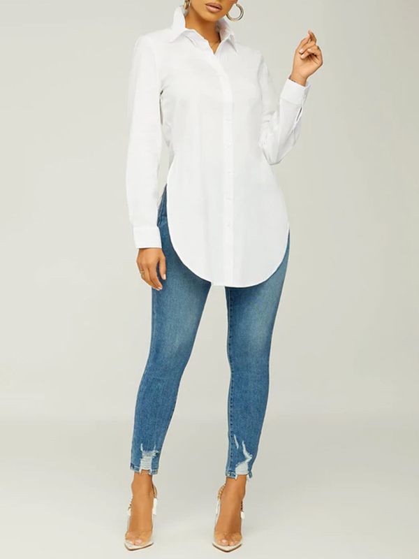Beautiedoll White Side-Slit Shirt