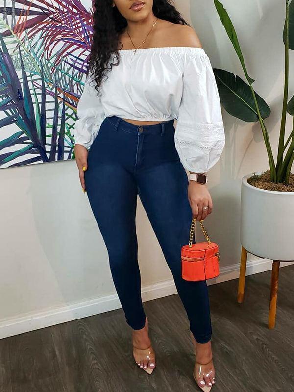 Beautiedoll Solid Off-Shoulder Top