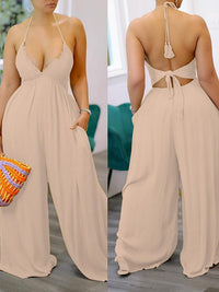 Beautiedoll Halter Wide-Leg Jumpsuit