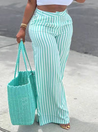 Beautiedoll Stripe Wide-Leg Pants