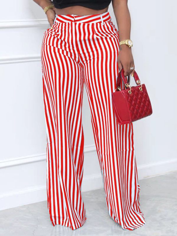 Beautiedoll Stripe Wide-Leg Pants