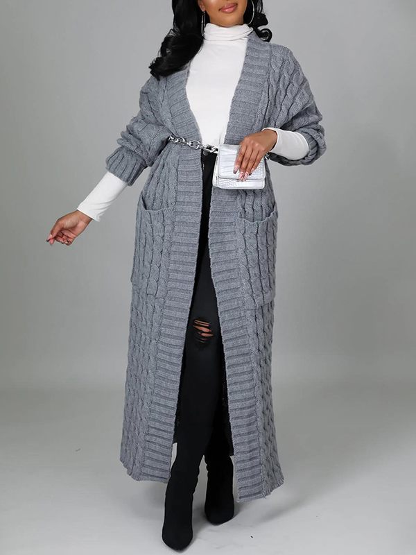 Open-Front Cardigan with Pockets