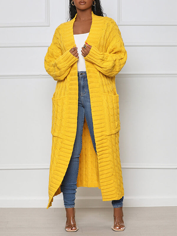 Open-Front Cardigan with Pockets