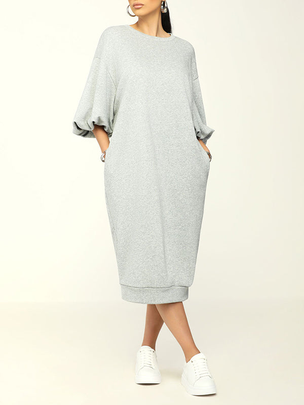 Solid Sweatshirt Dress