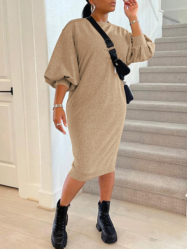 Solid Sweatshirt Dress