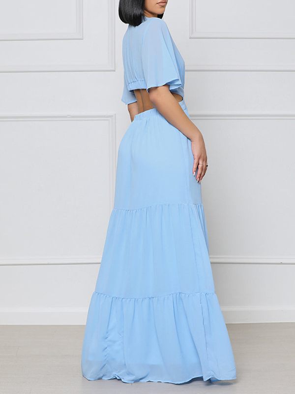 Beautiedoll V-Neck Cutout Maxi Dress