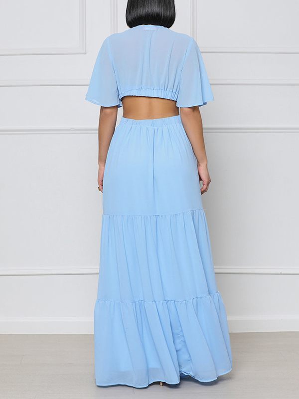 Beautiedoll V-Neck Cutout Maxi Dress