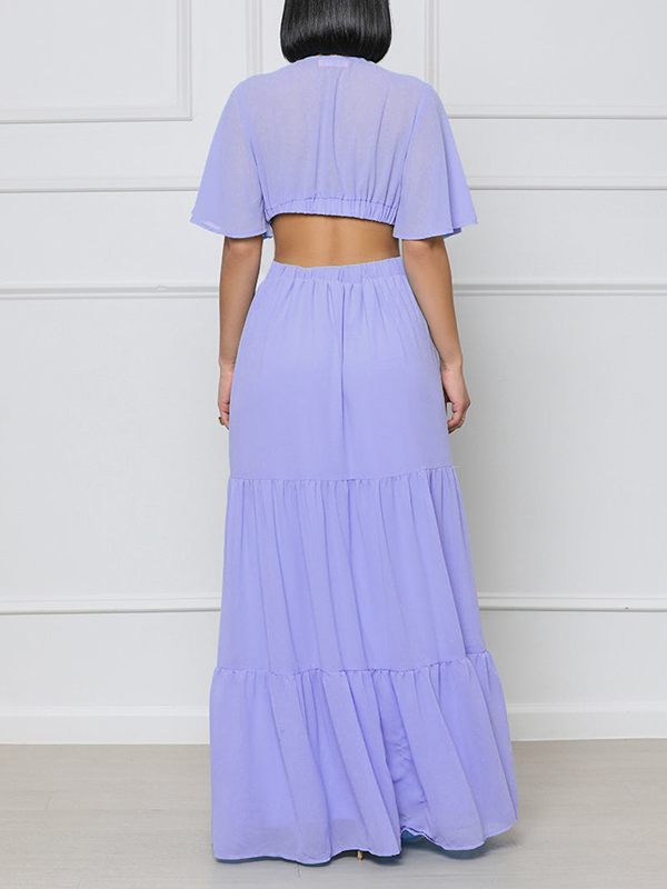 Beautiedoll V-Neck Cutout Maxi Dress