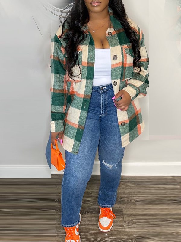 Beautiedoll Plaid Shirt Jacket