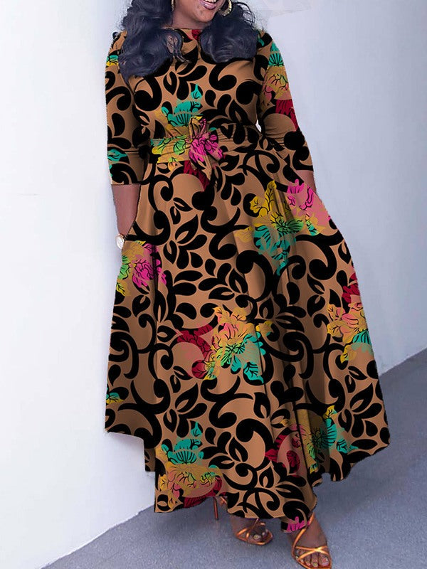 Beautiedoll Printed Tied Dress