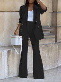 Beautiedoll Double-Breasted Blazer & Flared Pants Set