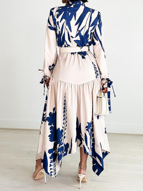 Printed Belted Shirt Dress