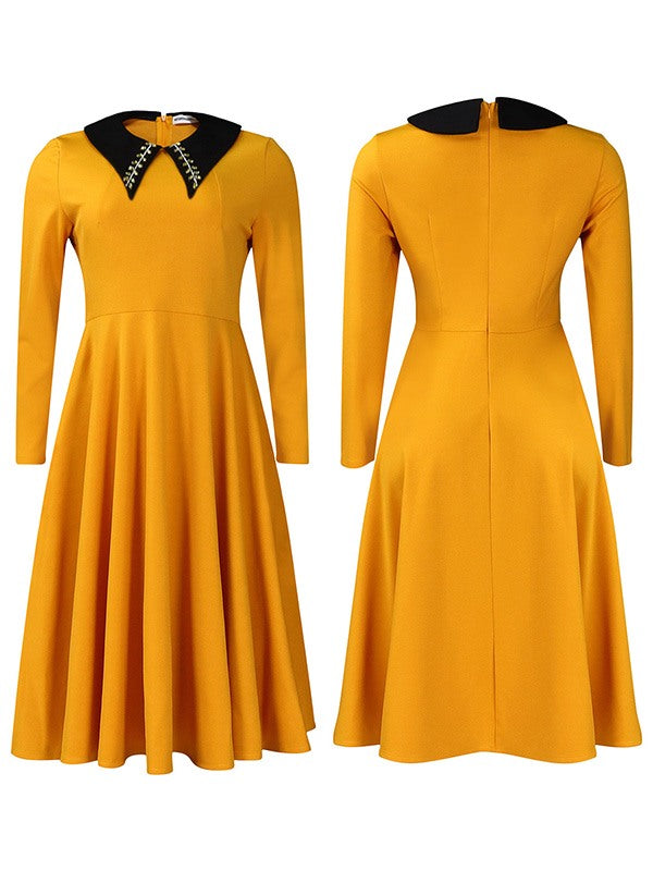 Beautiedoll Studded-Collar Midi Dress